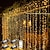 billige LED-kædelys-udendørs julevinduelys 3x3m-300led stik i 8 tilstande gardinlys 9 farver fjernbetjening vinduesvæglampe varm hvid rgb til julepynt soveværelse bryllupsfest have indendørs
