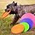 abordables Jouets pour chiens-Frisbee pour chien flottant bordure en laine dorée dressage d&#039;animaux pratique pour chien jouet pour animaux de compagnie frisbee en caoutchouc souple résistant aux morsures (15 cm rose)