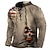 cheap Men&#039;s Lace Up Hoodie-Men&#039;s Unisex Sweatshirt Pullover Red Brown Coffee Black Standing Collar Graphic Prints National Flag Lace up Print Sports &amp; Outdoor Daily Sports 3D Print Basic Streetwear Designer Spring &amp;  Fall