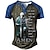 voordelige henley-t-shirt voor heren-Voor heren Henley-shirt T-shirt Grafische T-shirts Tempelierskruis Soldier Henley Groen Zwart blauw Marineblauw Koffie 3D-afdrukken Grote maten Buiten Dagelijks Korte mouw Lapwerk Button-omlaag