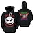 abordables Sudaderas y camisetas de anime para cosplay de uso diario-La pesadilla antes de Navidad Víspera de Todos los Santos Calavera Muerte Salida Sudadera Dibujos Manga Anime 3D Bolsillo delantero Gráfico Para Pareja Hombre Mujer Adulto Víspera de Todos los Santos