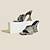 זול סנדלי נשים-בגדי ריקוד נשים נעלי פרדות יומי קיץ עקב גבוה פתוח בבוהן יום יומי עור PU לואפר שחור קשת
