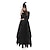 abordables Déguisements de couple et de groupe-Cosplay Sorcière démoniste Déguisements de couple Homme Femme Cosplay de Film Cosplay Fête costumée Noir Robe Chapeau Carnaval Mascarade La Saint-Valentin Polyester