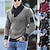 cheap Men&#039;s Pullover Sweater-Men&#039;s Sweater Turtleneck Sweater Pullover Knit Knitted Color Block Ethnic Style Daily Clothing Apparel Winter Fall Black Khaki S M L