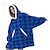 preiswerte Decke Hoodie-Pyjama-Erwachsene Übergroße Hoodie-Decke Tragbare Decke mit Tasche Feste Farbe Pyjamas-Einteiler Flanell Cosplay Für Herren und Damen Karneval Tiernachtwäsche Karikatur