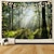 cheap Landscape Tapestry-Landscape Tree Wall Tapestry Art Decor Blanket Curtain Picnic Tablecloth Hanging Home Bedroom Living Room Dorm Decoration Misty Forest Nature Sunshine Through Tree
