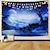 cheap Landscape Tapestry-Moon Sea Sky Wall Tapestry Art Decor Blanket Curtain Picnic Tablecloth Hanging Home Bedroom Living Room Dorm Decoration Landscape Full Night Ocean Cloud Star