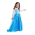tanie Sukienki-Dzieci dziewczęce elsa mrożone kostium sukienka cekiny kwiatowy wydajność impreza niebieska maxi z długim rękawem księżniczka słodkie sukienki jesień zima regularny krój 3-10 lat