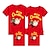 preiswerte Tops-Familie T-Shirt Oberteile Buchstabe Weihnachtsmann Strasse Bedruckt Schwarz Weiß Gelb Kurzarm 3D-Druck Aktiv Passende Outfits