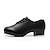 ieftine Pantofi de Tap-Unisex Pantofi de step Line Dance Pantofi De Dans Bal Antrenament Profesional Înfundarea pantofilor Oxford Călcâi Grosime călcâială Dantelat Negru