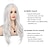 ieftine Peruci Sintetice Trendy-peruci alb crem pentru femei perucă lungă și ondulată din păr sintetic, despărțire în mijloc naturală, perucă cosplay rezistentă la căldură