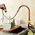 cheap Pullout Spray-Traditional Kitchen Faucet with Pull Out Sprayer Rose Golden, 360 Swivel Brass Single Handle One Hole Pull Down Kitchen Taps with Hot and Cold Water Vintage Retro Style