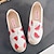 cheap Women&#039;s Slip-Ons &amp; Loafers-Women&#039;s Flats Slip-Ons Comfort Shoes Daily Striped Flat Heel Round Toe Casual Sweet Canvas Loafer cherry Bear star