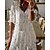 cheap Maxi Dresses-Women&#039;s Long Dress Maxi Dress Casual Dress White Half Sleeve Ruched Ruffle Print Floral V Neck Fall Spring Elegant Casual 2022 S M L XL XXL 3XL 4XL / Cotton