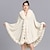 voordelige Bontstola&#039;s-Witte nepbont dameswikkelcape, elegante casual dagelijkse polyester bruiloftsomslagdoeken met lange mouwen en pure kleur voor de bruiloftslente