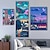 cheap Cartoon Prints-1 Panel Cartoon Prints Modern Wall Art Wall Hanging Gift Home Decoration Rolled Canvas Unframed Unstretched Painting Core