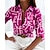cheap Blouses &amp; Shirts-Women&#039;s Blouse Shirt Black Blue Purple Button Pocket Floral Letter Long Sleeve Shirt Collar Streetwear Casual Regular S