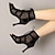 abordables Botas de baile-Mujer Botas de Baile Zapatos Tango Profesional Con Lazo Elegante Con Cordón Cremallera Adulto Negro