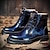 voordelige Vecht laarzen-Voor heren Laarzen Martin-laarzen Vintage Brits Dagelijks Feesten &amp; Uitgaan Wandelen PU Korte laarsjes / Enkellaarsjes blauw Grijs Herfst Winter
