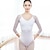 economico Body-body da balletto traspirante / tutina tutina in puro colore tulle splicing performance da allenamento da donna mezza manica body alto in spandex/schiena alta
