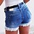 baratos Calções de mulher-Mulheres Jeans Calção Denim Renda Bolsos laterais Curto Azul Claro