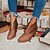 baratos Botas de tornozelo-botas pretas femininas – botas slip-on com corte em V da moda e saltos grossos em bloco para roupas casuais e de outono