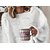 cheap Blouses &amp; Shirts-Women&#039;s Shirt Blouse White Solid Color Home Daily Long Sleeve Crew Neck Streetwear Casual Plus Size L