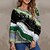 cheap Hoodies &amp; Sweatshirts-Women&#039;s Sweatshirt Pullover Print Active Streetwear Blue Purple Green Graphic Abstract Daily Long Sleeve Round Neck
