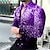 cheap Men&#039;s Graphic Shirts-Men&#039;s Shirt Glitter Print Long Sleeve Casual Turndown Tops Blue Purple Pink Gold Red Outdoor Street Button-Down Print Tops Fashion Breathable Summer / Spring