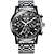 זול שעונים מכאניים-olevs שעון מכני לגברים יוקרה עסקי שעון יד אנלוגי לוח שנה זוהר שלב ירח עמיד למים עמיד למים רב פונקציות מתנה לגברים שעון רצועת נירוסטה