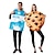 cheap Couples &amp; Matching Halloween Costumes-Cookies Milk Box Funny Costumes Couples&#039; Costumes Men&#039;s Women&#039;s Movie Cosplay Cosplay Costumes Blue Leotard / Onesie Halloween Carnival Masquerade Polyester