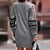 cheap Dresses-Women&#039;s Short Mini Dress Casual Dress Sweatshirt Dress Gray Long Sleeve Ruffle Striped Crew Neck Fall Winter Casual Modern 2022 Loose Fit S M L XL