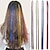 cheap Clip in Extensions-Natural Straight Synthetic Hair Very Long Hair Extension Bulk Hair 1PC Smooth Women&#039;s Girls&#039; Colorful Gold Wire Strip Party