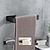 abordables Toalleros de barra-toallero, toallero de pared de acero inoxidable, toallero de estilo moderno de 21 cm (negro/níquel cepillado/cromo)