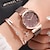 voordelige Quartz-horloges-luxe kristallen vrouwen armband quartz horloges mode diamanten dames quartz horloge vrouwelijke sportjurk roze wijzerplaat polshorloge
