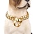 preiswerte Halsbänder, Geschirre und Leinen für Hunde-14 mm neue Edelstahl-Trainings-P-Kette Hundekette 18 Karat Gold polierte kubanische Kette Haustier-Hundehalsband-Halskette