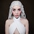 abordables Pelucas de personajes de películas-Peluca de Cosplay de Halloween para Reina Dragón Fantasía Larga Onda Rubio Platino