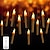 Недорогие Декор и ночники-12шт рождественские плавающие свечи с дистанционным управлением светодиодные беспламенные свечи висящие беспламенные подсвечники светодиодные конусные свечи с крючками мерцающая батарея работает для
