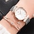 preiswerte Quarz-Uhren-Luxus Kristall Frauen Armband Quarzuhren Mode Diamant Damen Quarzuhr weibliche Sportkleid rosa Zifferblatt Armbanduhr