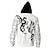 cheap Men&#039;s Zip Up Hoodies-Men&#039;s Full Zip Hoodie Jacket White Hooded Dragon Graphic Prints Zipper Print Sports &amp; Outdoor Daily Sports 3D Print Streetwear Designer Casual Spring &amp;  Fall Clothing Apparel Hoodies Sweatshirts