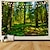 cheap Landscape Tapestry-Landscape Tree Wall Tapestry Art Decor Blanket Curtain Picnic Tablecloth Hanging Home Bedroom Living Room Dorm Decoration Misty Forest Nature Sunshine Through Tree