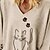 cheap Hoodies &amp; Sweatshirts-Women&#039;s T shirt Tee Gray Print Cat Daily Going out Long Sleeve V Neck Streetwear Preppy Regular Plus Size L