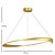 billige Ring &amp; Rund Design-60 cm led pendel 1-lys ring sirkel design dimbar aluminium malt finish luksuriøs moderne stil spisestue soverom 110-240v