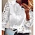 olcso Alapvető női felsők-Női Blúz Póló Csipke Pillangó Modern V-alakú Alapértelmezett Tavasz &amp; Ősz Fehér