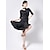 ieftine Ținute Dans Latin-rochie de dans latino cu ciucuri cu franjuri performanță de antrenament pentru femei mânecă 3/4 lungime fibre de lapte
