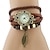 levne Quartz hodinky-dámský křemenný náramek hodinky módní vazba omotávat kožené náramkové hodinky klasický náramek hodinky set
