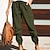 cheap Pants-Women&#039;s Cargo Pants Plain Drawstring Full Length Comfort Casual Weekend Fashion Green Black Micro-elastic Mid Waist