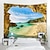 voordelige Wanddecoratie-oceaan golf grot muur tapijt kunst decor deken gordijn picknick tafelkleed opknoping thuis slaapkamer woonkamer slaapzaal decoratie natuur landschap zee