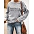 cheap Hoodies &amp; Sweatshirts-Women&#039;s Sweatshirt Pullover Black White Gray Text Round Neck Daily Sports Monograms Print Hot Stamping Active Streetwear Clothing Apparel Hoodies Sweatshirts