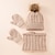 abordables Sombreros de mujer-Cálido simple sólido gorro con pompón bufanda guantes 1 Juego de gorro de otoño invierno para niños conjunto recién nacido gorro de bebé traje cálido 0-3 años